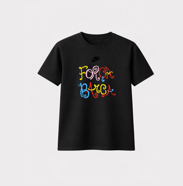 Playera | Negra| Over| FCB x Olivia