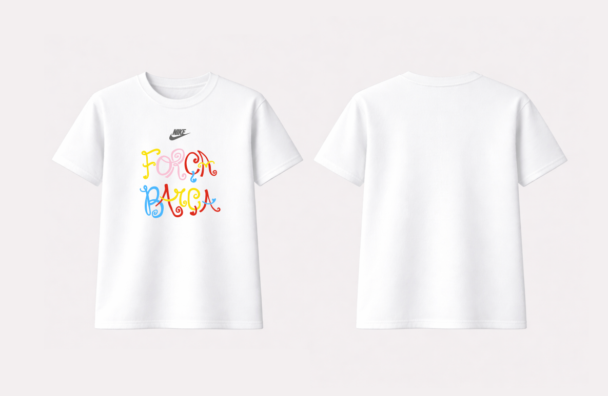 Playera | Blanca | Over| FCB x Olivia