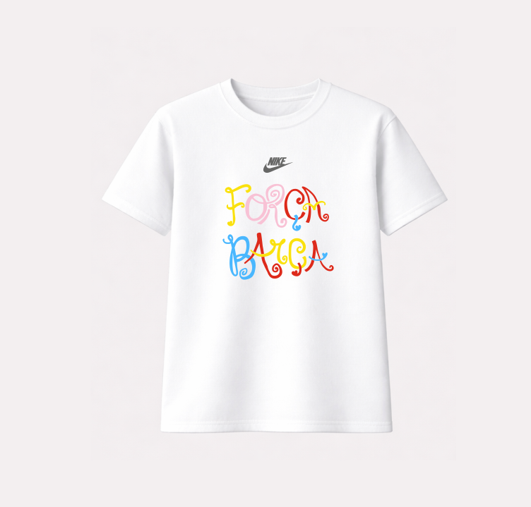 Playera | Blanca | Over| FCB x Olivia