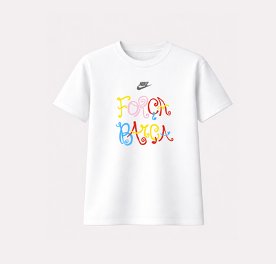 Playera | Blanca | Over| FCB x Olivia