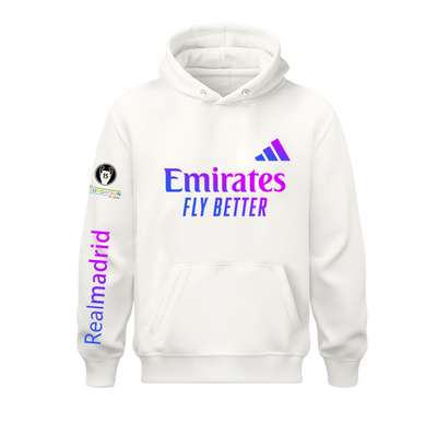 Sudadera | Blanca | Real Madrid | Degradado | "Hala Madrid"
