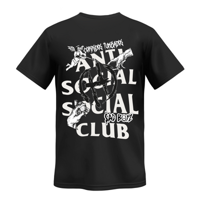 Playera | Negra | Junior H | Anti Social Social Club | Corridos tumbados