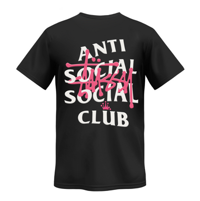 Playera | Negra | Junior H | Stüssy x Anti Social Social Club