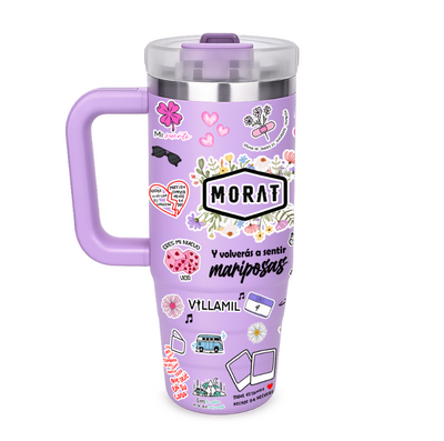 Vasos Térmico 900ml | lila | Morat  | Figuritas coloridas 2 |  Mireya