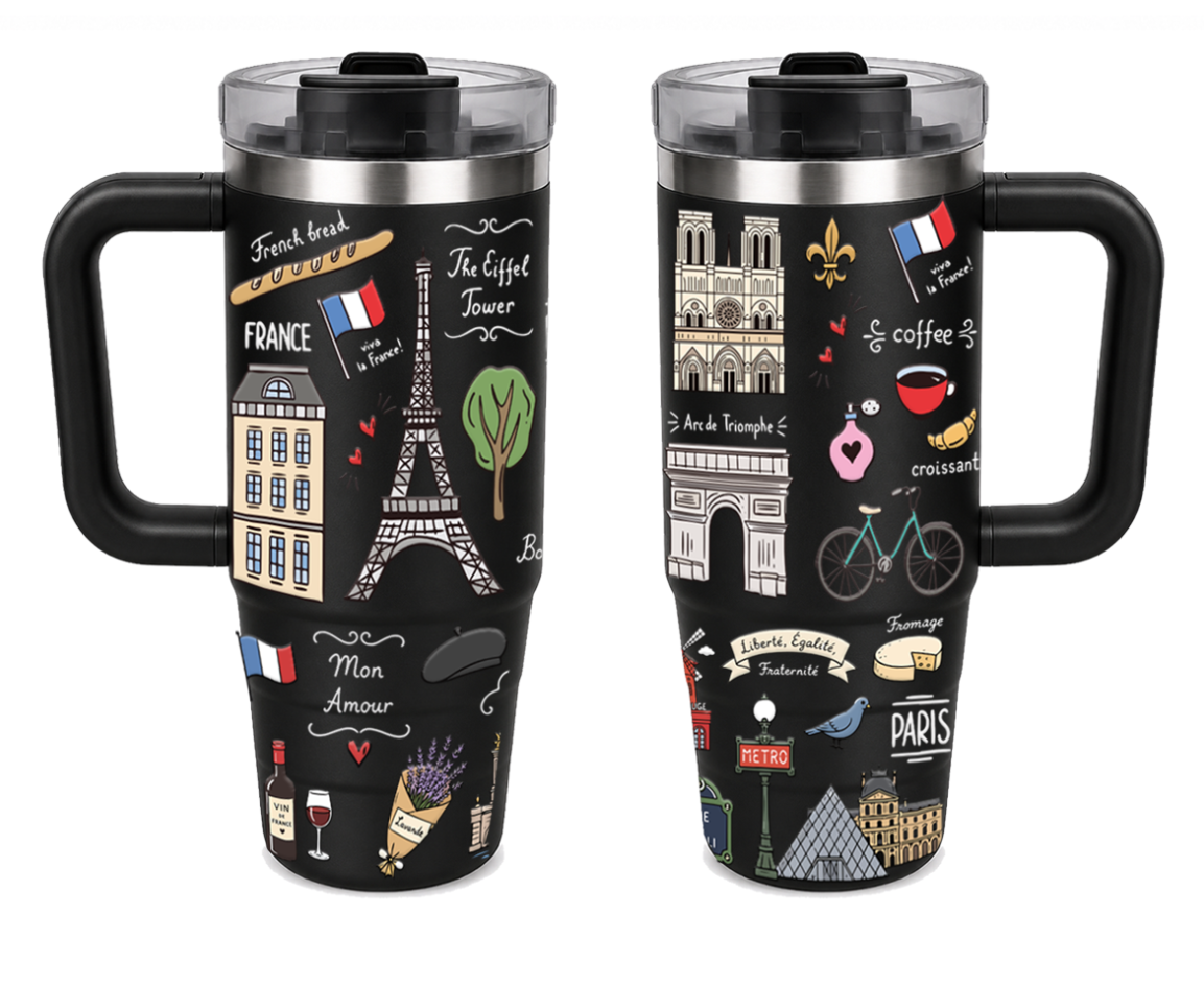 Vasos Térmico | 900ml | Negro | Paris Francia