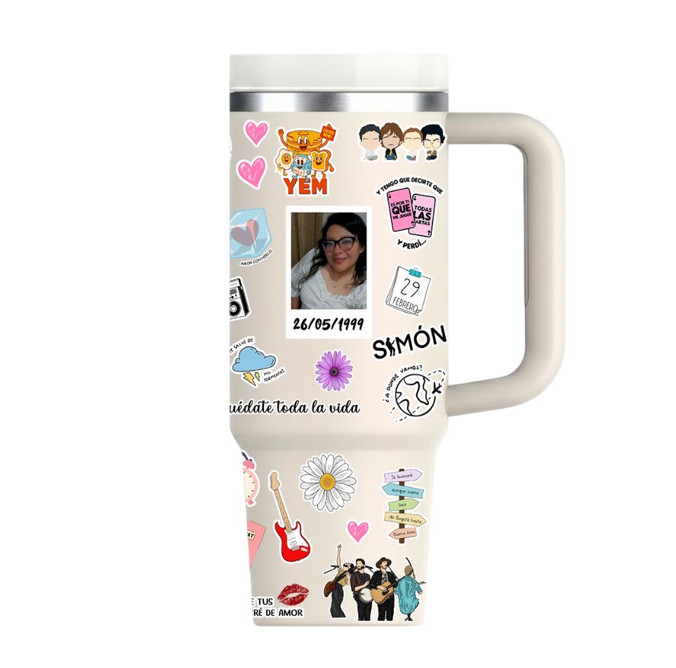 Vasos Térmico 1300ml | Beige | Morat | Lo mejor de Morat | figuritas | Fotito con fecha