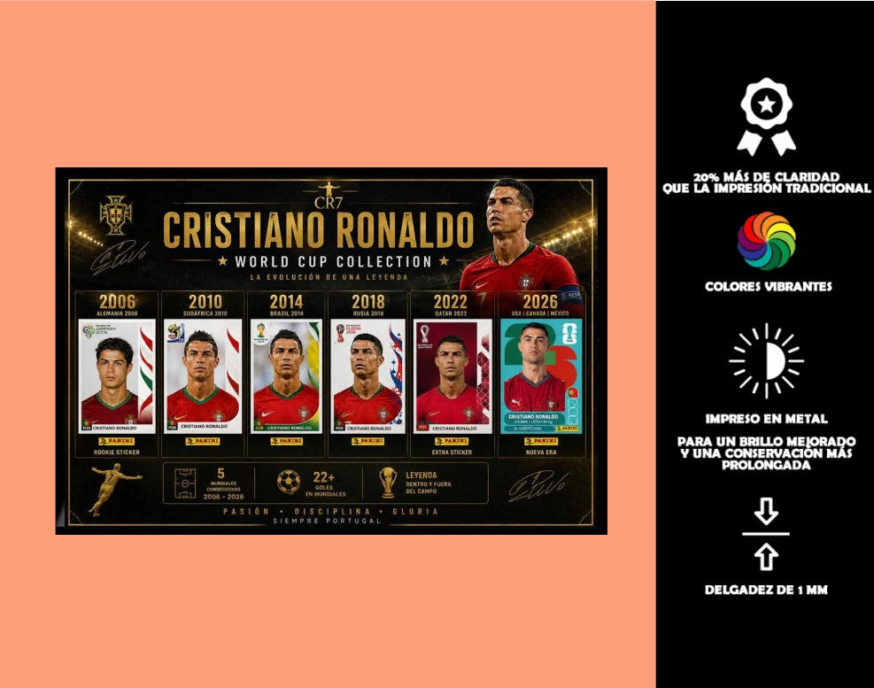 Cuadro Metálico Personalizado | Mundialista 2026| CR7