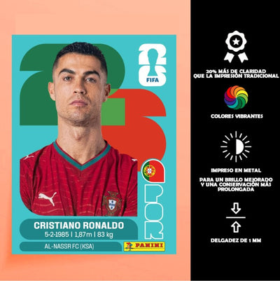 Cuadro Metálico Panini Personalizado | Mundial 2026| CR 7