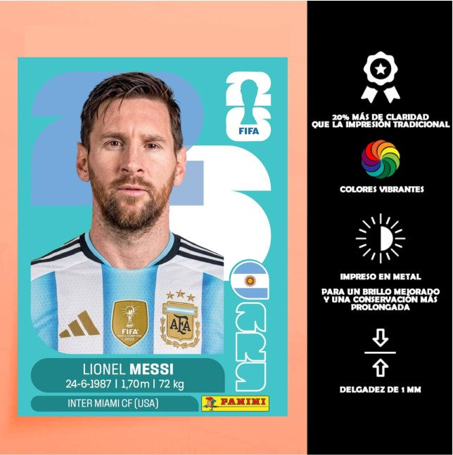 Cuadro Metálico Panini Personalizado | Mundial 2026| Messi
