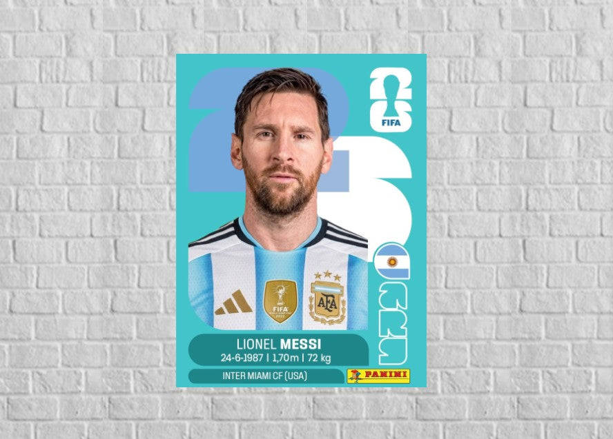 Cuadro Metálico Panini Personalizado | Mundial 2026| Messi