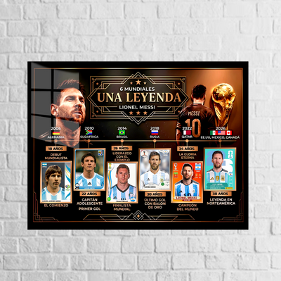 Cuadro Metálico Panini Personalizado | Mundial 2026 | Una leyenda | Messi