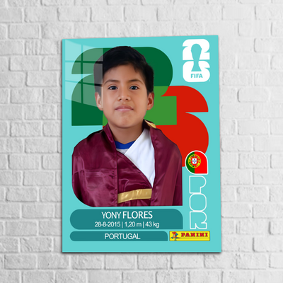 Cuadro Metálico Panini Personalizado | Cromo de Panini | Yony Flores
