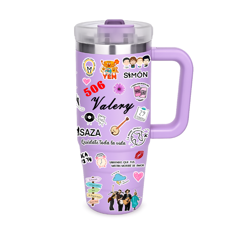 Vasos Térmico 900ml | lila | Morat  | Figuritas coloridas 2 | Valery