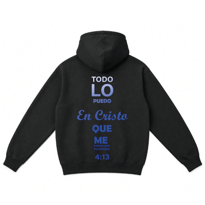 Sudadera negra| Cristiano| Tono azul