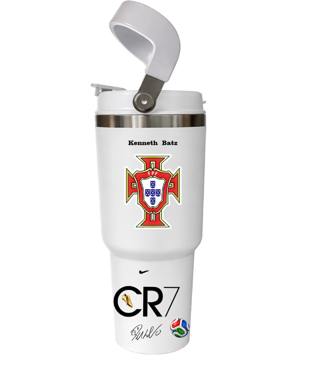 Vaso Térmico 1300ml | Blanco| CR7| Cristiano Ronaldo