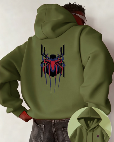 Sudadera | verde  | Hombre Araña | Spider man | estampado de araña