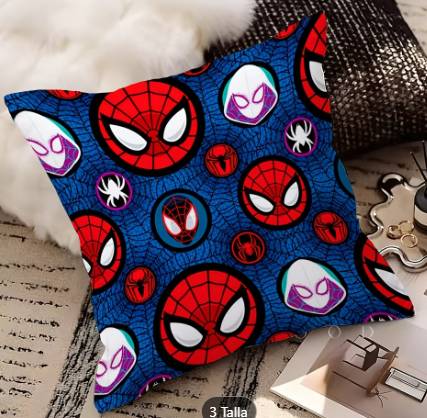 Cojín Personalizado| Azul-Roja | Temática| Spider-Man | Decoracion Moderna