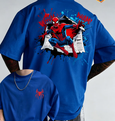 Playera | celeste | Hombre araña | spiderman | Araña salpicada