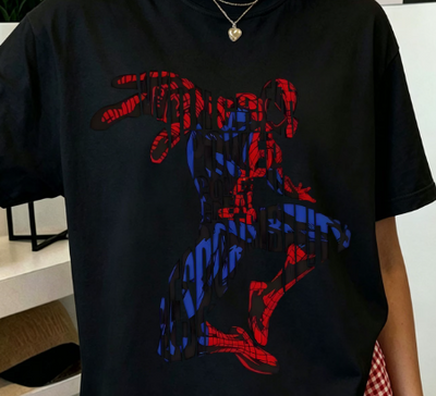 Playera | negro | Hombre araña | spiderman | Silueta de araña