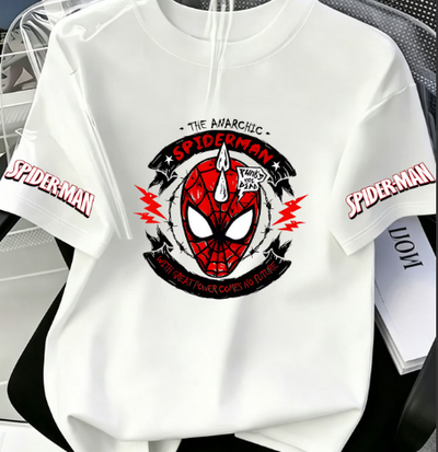 Playera | Blanco | Hombre araña | spiderman | punk espina de araña