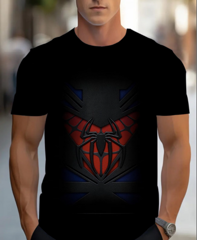 Playera | Negro | Hombre araña | spiderman | detalles rojos
