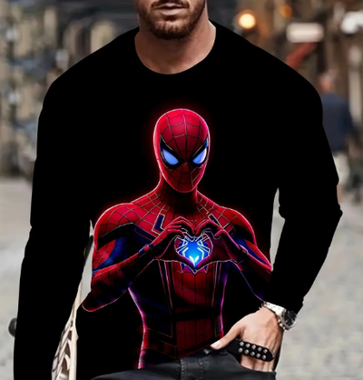Sudadera | Cuello redondo  | Negro | hombre araña| Spider man | estampado elegante