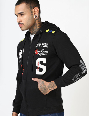 Sudadera con zipper | Negro | Hombre Araña | spider man | sticker spider man