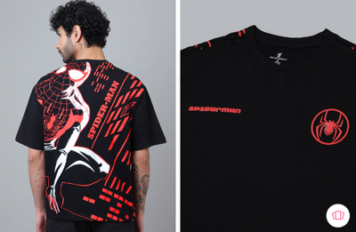 Playera | Negro | Hombre araña | spiderman | silueta heroica