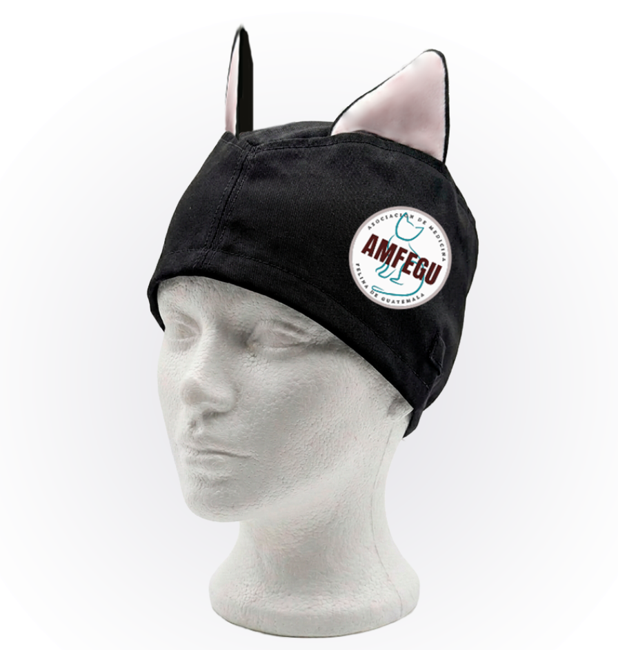 Gorro Quirurgico  | Negro | Con orejas | AMFEGU