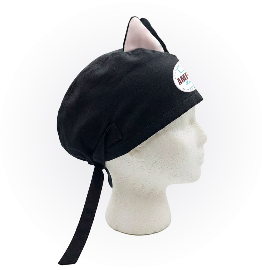 Gorro Quirurgico  | Negro | Con orejas | AMFEGU 1