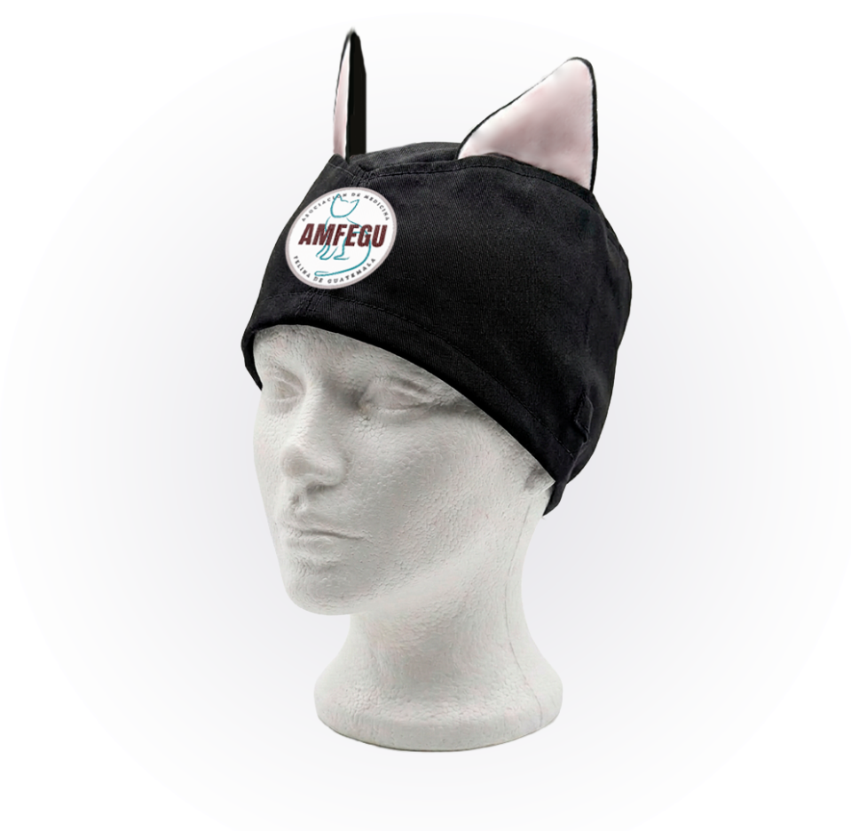 Gorro Quirurgico  | Negro | Con orejas | AMFEGU 1