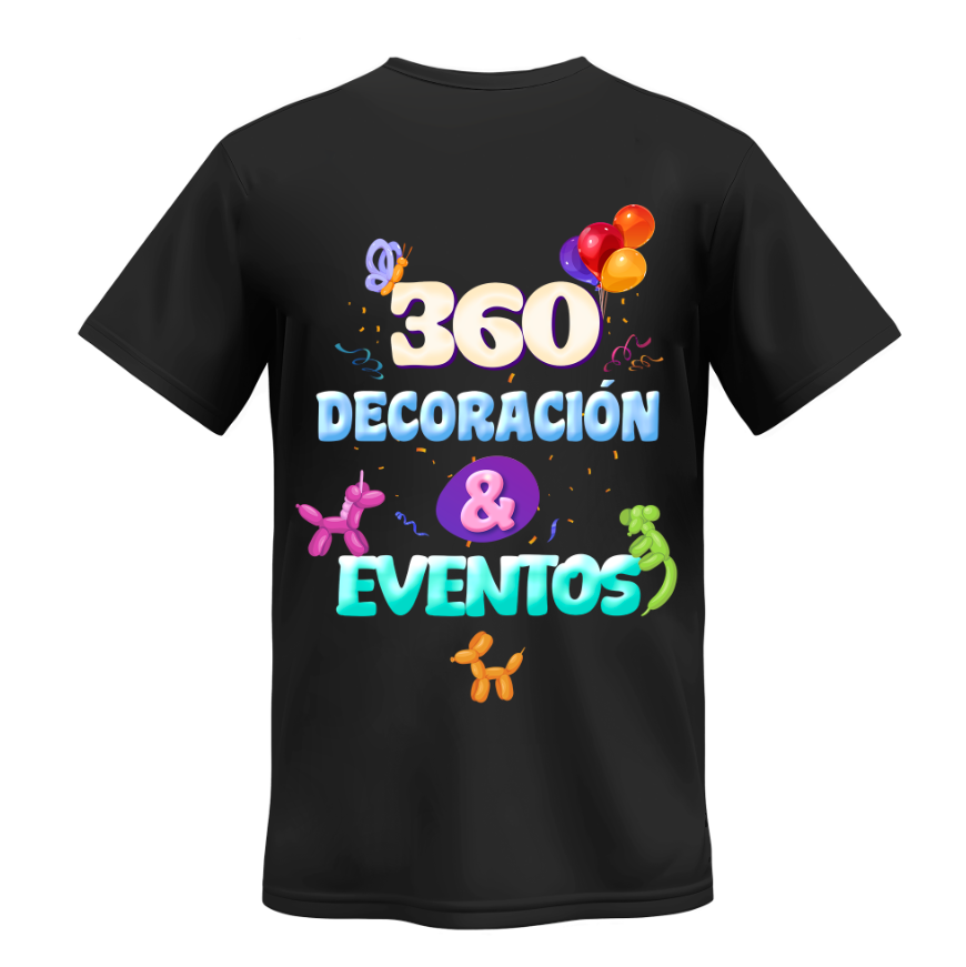 Playera | Negra | Fiesta 360 | Decoraciones y eventos 2