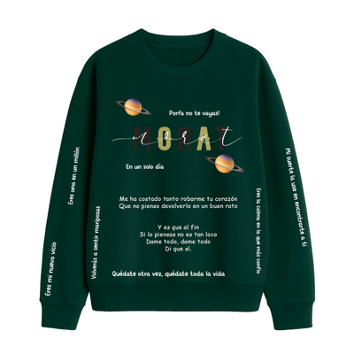 Sudadera | Cuello redondo | Verde Botella | Morat palabras dispersas
