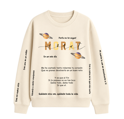Sudadera | Cuello redondo | Color Crema| Morat palabras dispersas