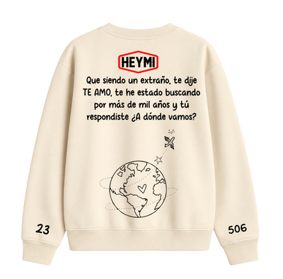 Sudadera | Cuello redondo | Color Crema| Morat palabras dispersas