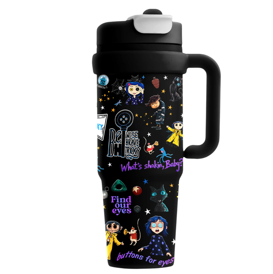 Vasos Térmico 900ml | Negro | Coraline y la puerta secreta