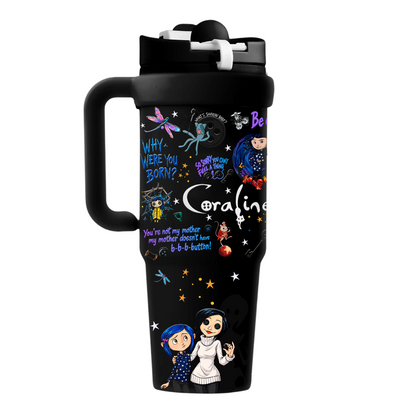 Vasos Térmico 900ml | Negro | Coraline y la puerta secreta