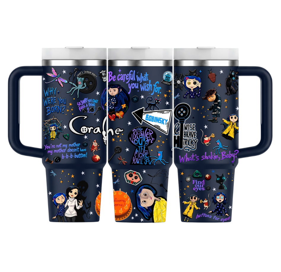 Vaso Térmico 1300ml | Azul Marino | Coraline y la puerta secreta