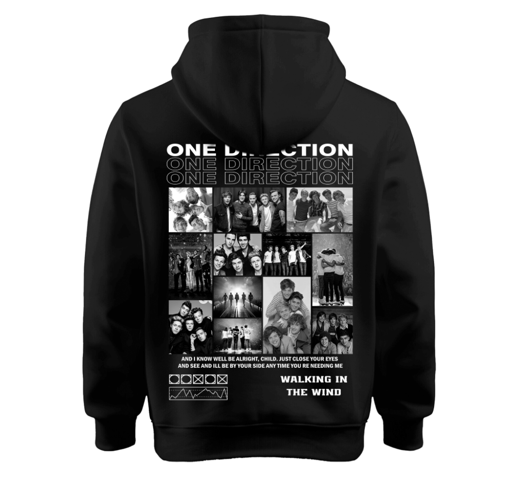 Sudadera | Negra | One Direction | Collage
