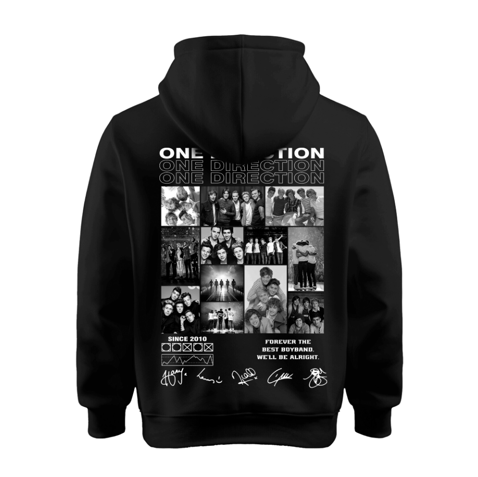 Sudadera | Negra | One Direction | Collage | Firmas