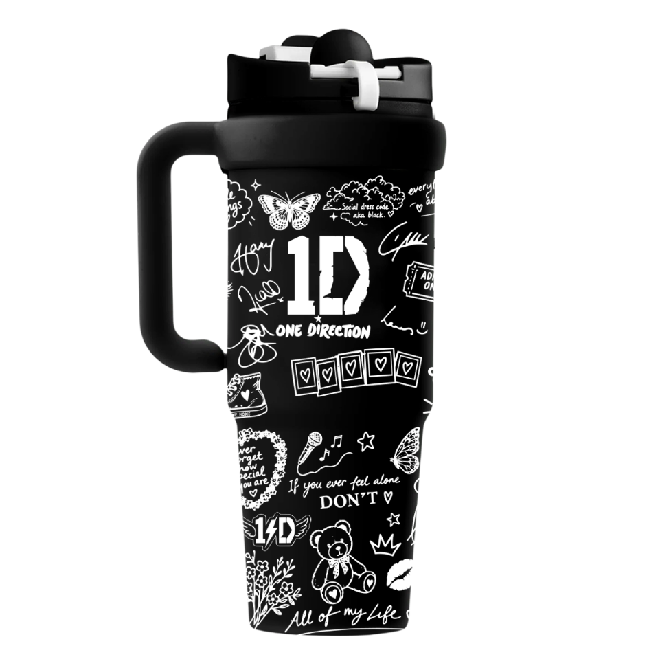 Vasos Térmico 900ml | Negro | One Direcion |  One Direction | 1D