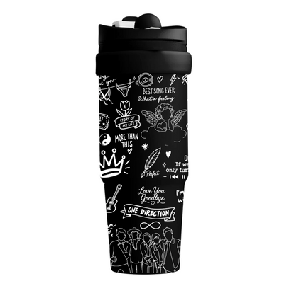Vasos Térmico 900ml | Negro | One Direcion |  One Direction | 1D