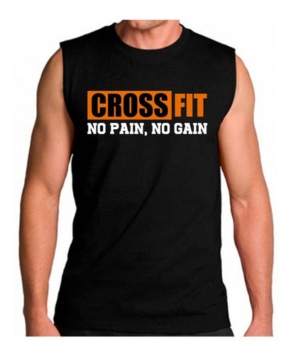 Camiseta negra | GYM | CROSFIT NO PAIN, NO GAIN