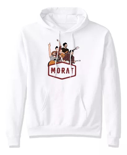 Sudadera Con Gorro Morat Banda Siluetas Dibujo Vino