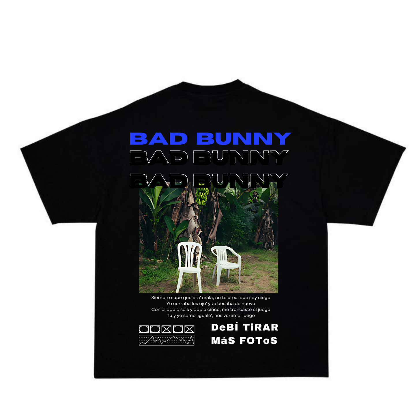 Playera  Negra |Bad Bunny | Sillas