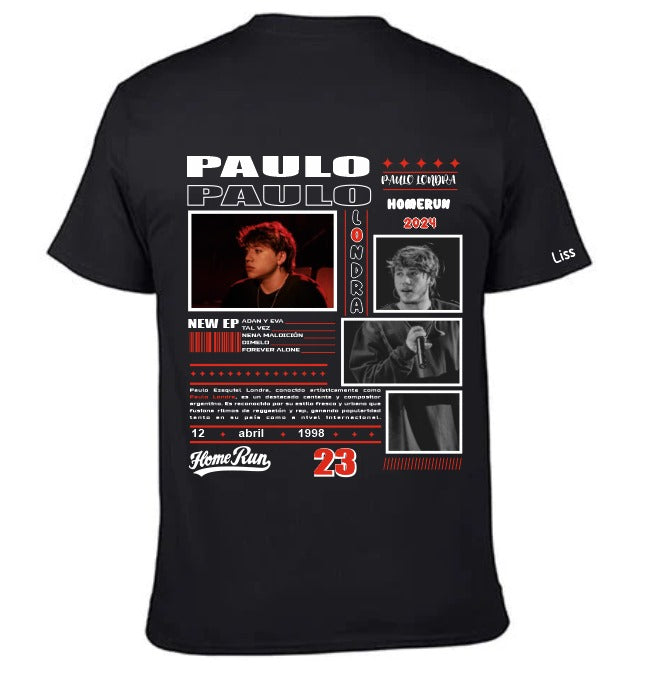 Playera Personalizada | Paulo Londra |Negro| Homerun 2024