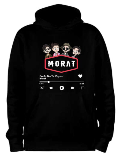 Sudadera Morat | Negro | Porfa No Te Vayas | Con frase