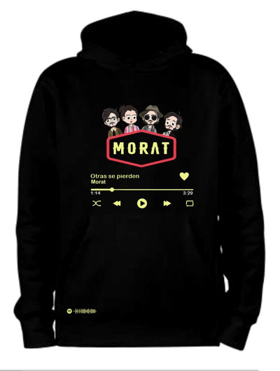 Sudadera Morat | Flurecente | Brilla en la obscuridad ambos lados | Negro | Otras se pierden | Código de Spotify