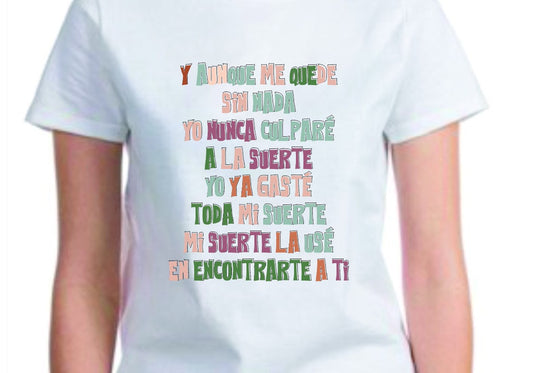 Playeras Personalizadas | Morat | Blanca | Frase Mi suerte