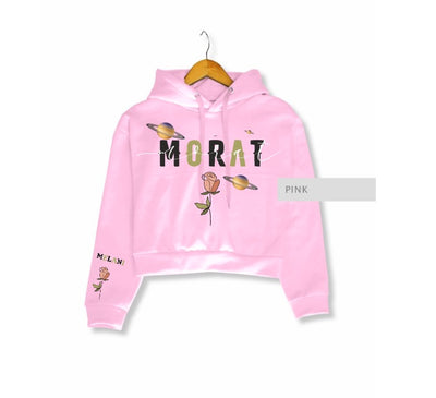Sudadera Tipo Crop Top | Morat | Rosado | Planetas